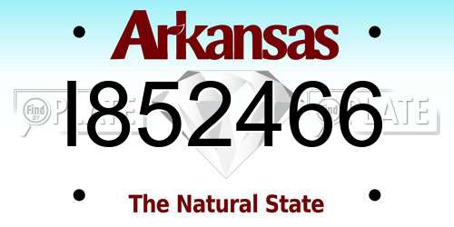 I852466 Arkansas License Plate