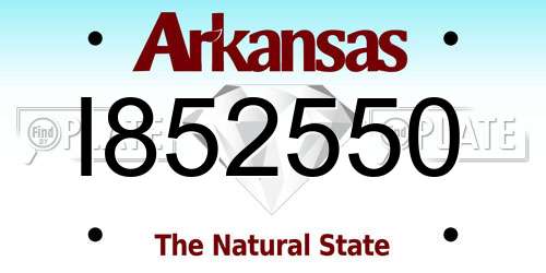 I852550 Arkansas License Plate