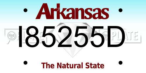 I85255D Arkansas License Plate
