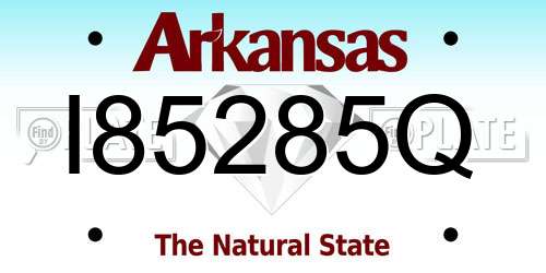 I85285Q Arkansas License Plate