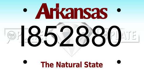I852880 Arkansas License Plate