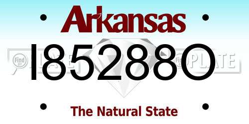 I85288O Arkansas License Plate