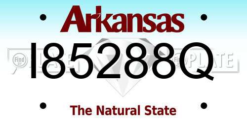 I85288Q Arkansas License Plate