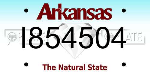 I854504 Arkansas License Plate