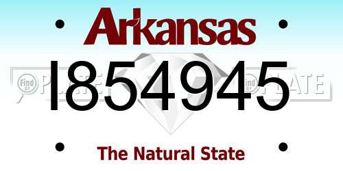 I854945 Arkansas License Plate