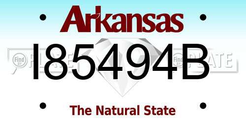 I85494B Arkansas License Plate