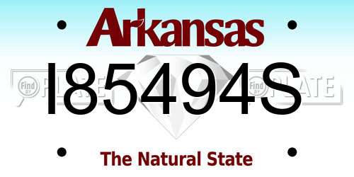 I85494S Arkansas License Plate