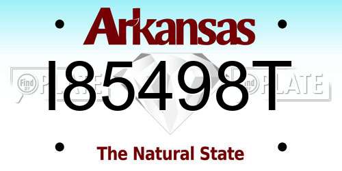 I85498T Arkansas License Plate