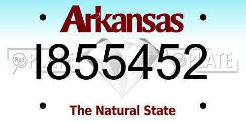 I855452 Arkansas License Plate