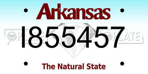 I855457 Arkansas License Plate