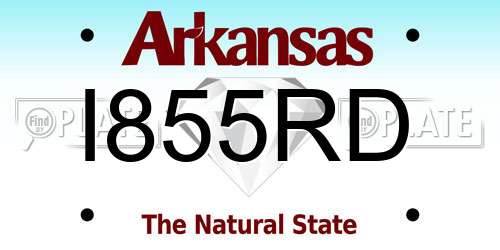 I855RD Arkansas License Plate