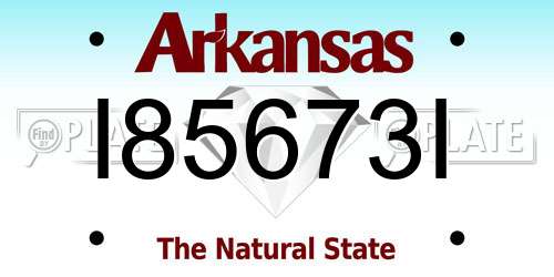 I85673I Arkansas License Plate