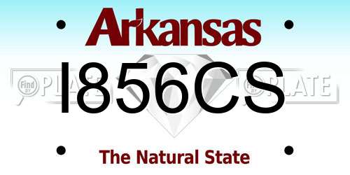 I856CS Arkansas License Plate