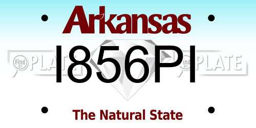 I856PI Arkansas License Plate