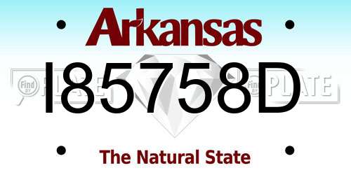 I85758D Arkansas License Plate