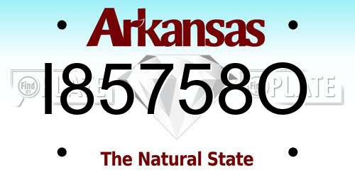 I85758O Arkansas License Plate