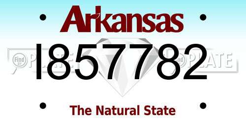 I857782 Arkansas License Plate