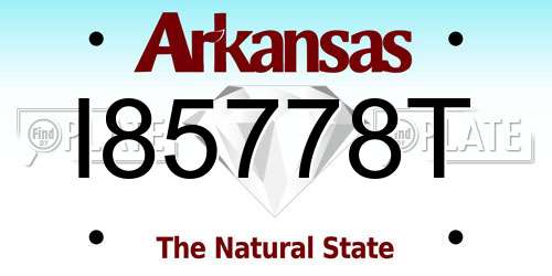 I85778T Arkansas License Plate