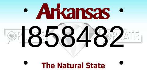 I858482 Arkansas License Plate