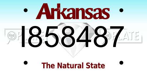 I858487 Arkansas License Plate