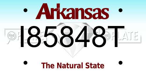 I85848T Arkansas License Plate