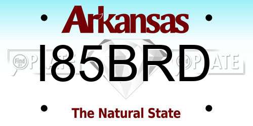 I85BRD Arkansas License Plate