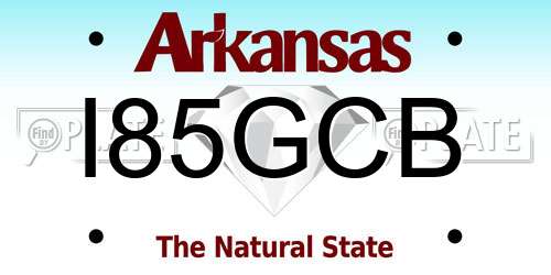 I85GCB Arkansas License Plate