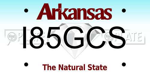 I85GCS Arkansas License Plate