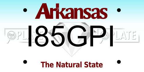 I85GPI Arkansas License Plate
