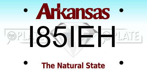 I85IEH Arkansas License Plate