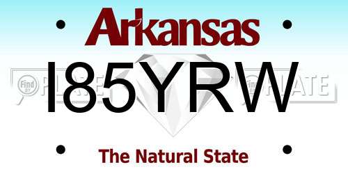 I85YRW Arkansas License Plate