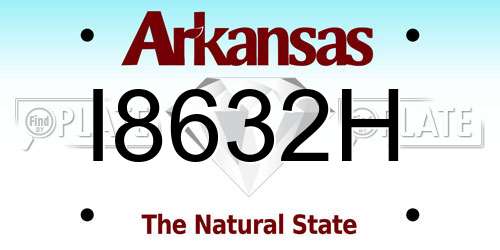 I8632H Arkansas License Plate