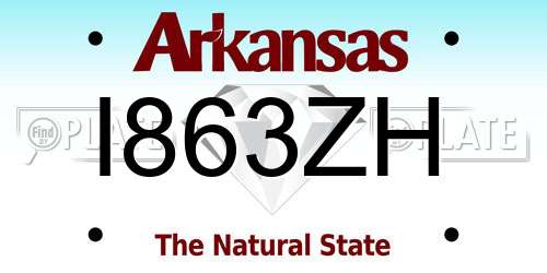 I863ZH Arkansas License Plate