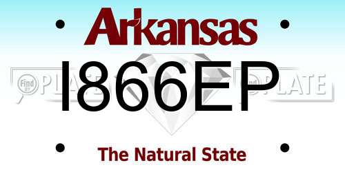 I866EP Arkansas License Plate