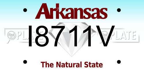 I8711V Arkansas License Plate