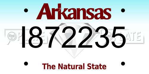 I872235 Arkansas License Plate