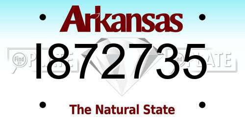 I872735 Arkansas License Plate