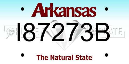 I87273B Arkansas License Plate