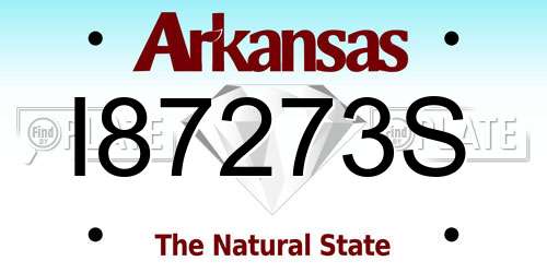 I87273S Arkansas License Plate