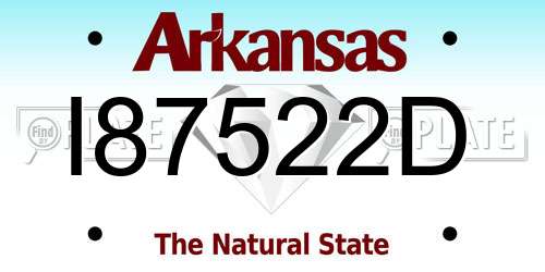 I87522D Arkansas License Plate