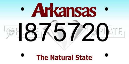 I875720 Arkansas License Plate