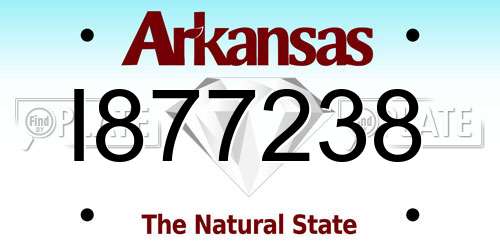 I877238 Arkansas License Plate