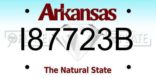 I87723B Arkansas License Plate