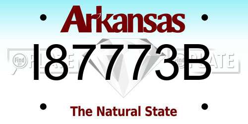 I87773B Arkansas License Plate