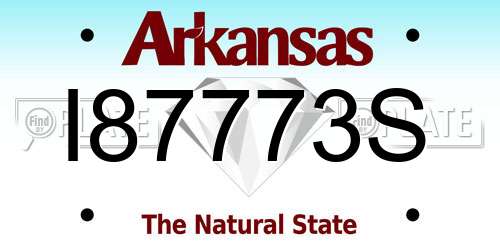 I87773S Arkansas License Plate