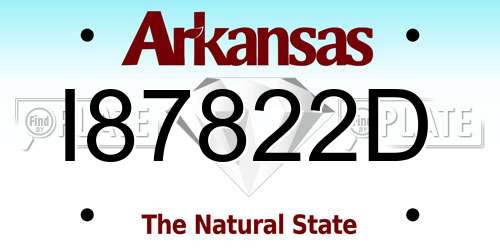 I87822D Arkansas License Plate