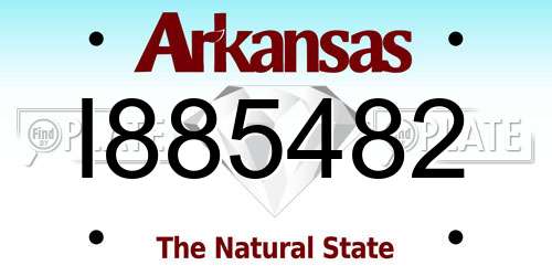 I885482 Arkansas License Plate
