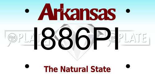I886PI Arkansas License Plate