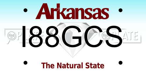 I88GCS Arkansas License Plate