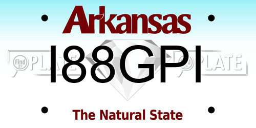 I88GPI Arkansas License Plate